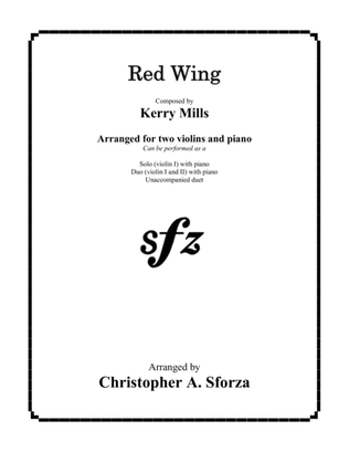 Book cover for Red Wing, for two violins and piano