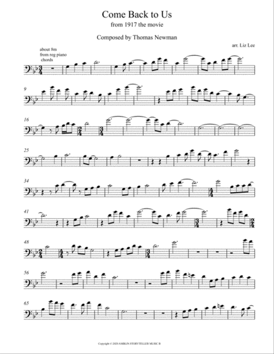 Come Back To Us Cello Solo scores gallery preview page 2