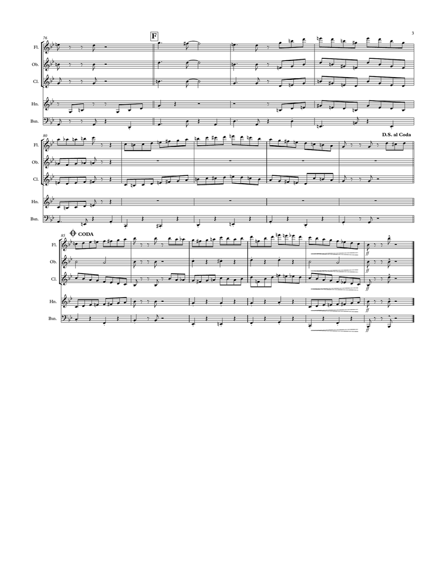 Tico Tico no Fuba: Wind Quintet Woodwind Quintet scores gallery preview page 3
