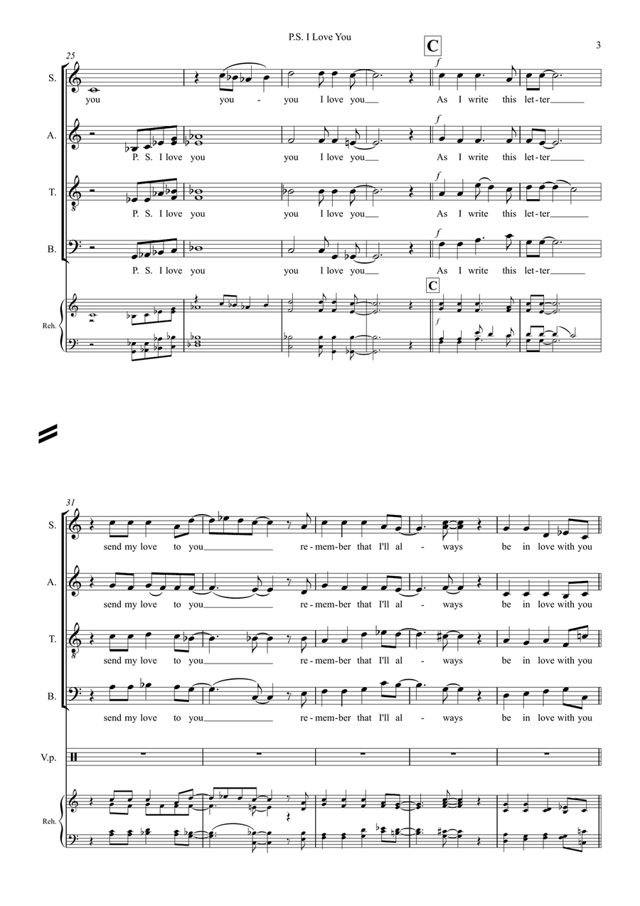 P.s. I Love You 4-Part scores gallery preview page 3