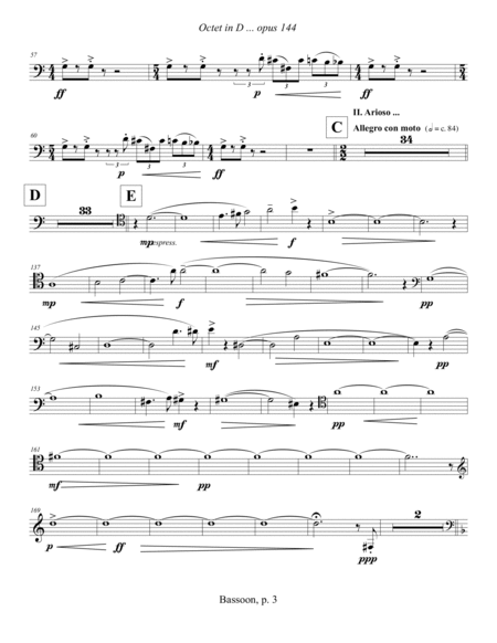 Octet in D, opus 144 (2012) bassoon part