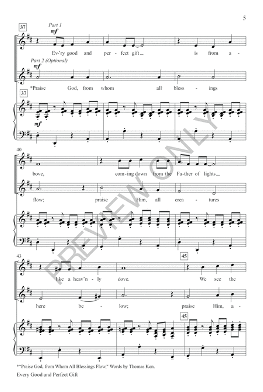 Every Good and Perfect Gift Unison Choir scores gallery preview page 5