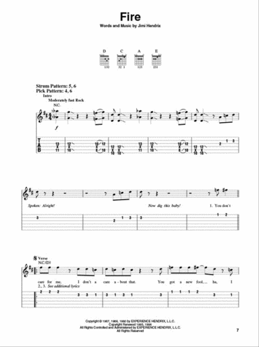 Jimi Hendrix – Smash Hits Guitar Tablature scores gallery preview page 4