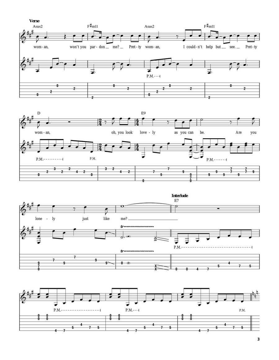 Oh, Pretty Woman Acoustic Guitar scores gallery preview page 3