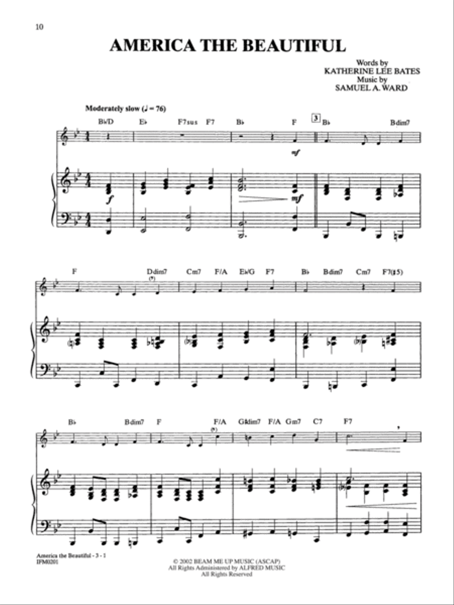 Patriotic Instrument Solos - Piano Accompaniment Piano Accompaniment scores gallery preview page 4