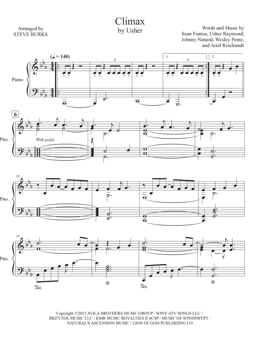 Climax Piano Solo scores gallery preview page 1