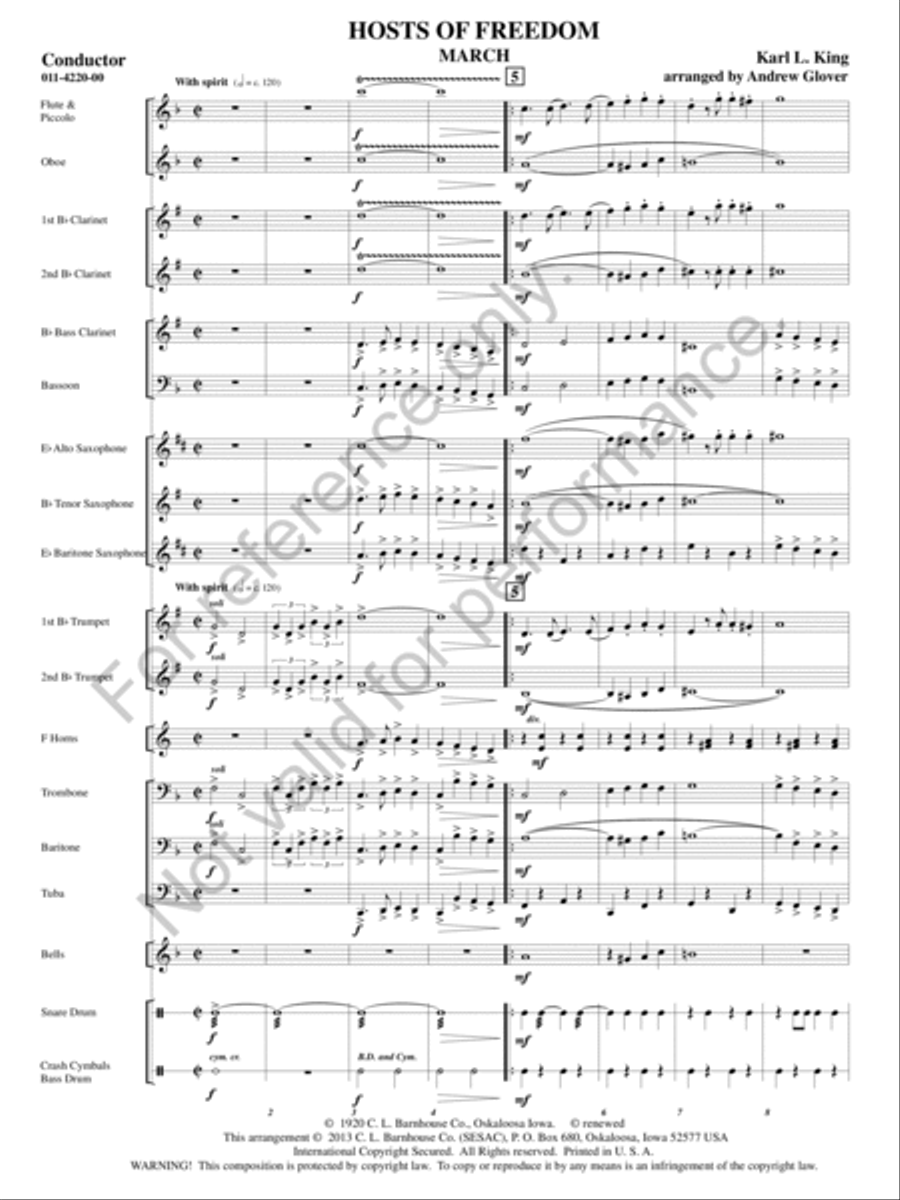 Hosts of Freedom Concert Band scores gallery preview page 2
