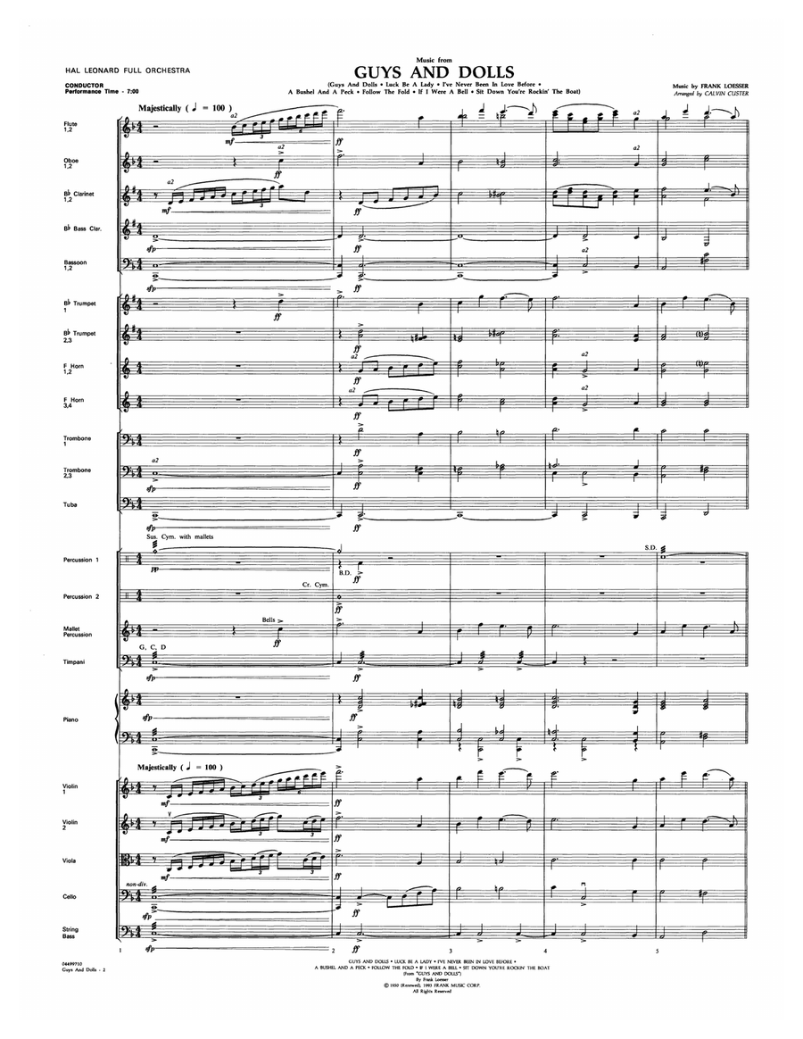 Music from Guys and Dolls (arr. Calvin Custer) - Full Score Full Orchestra scores gallery preview page 2