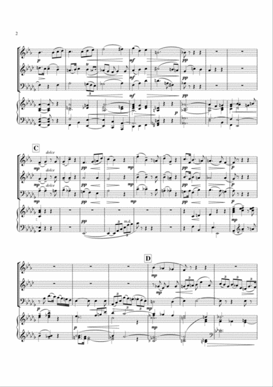 Andante Religioso Brass Trio scores gallery preview page 2