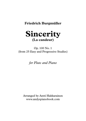 Book cover for Sincerity (La candeur) Op. 100 by F. Burgmüller - Flute & Piano