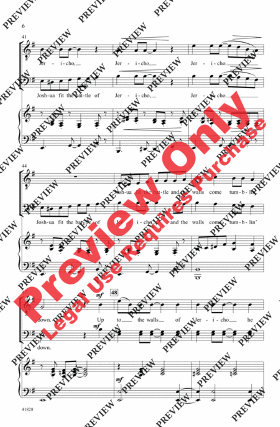 Battle of Jericho Battle of Jericho Men's Choir scores gallery preview page 6