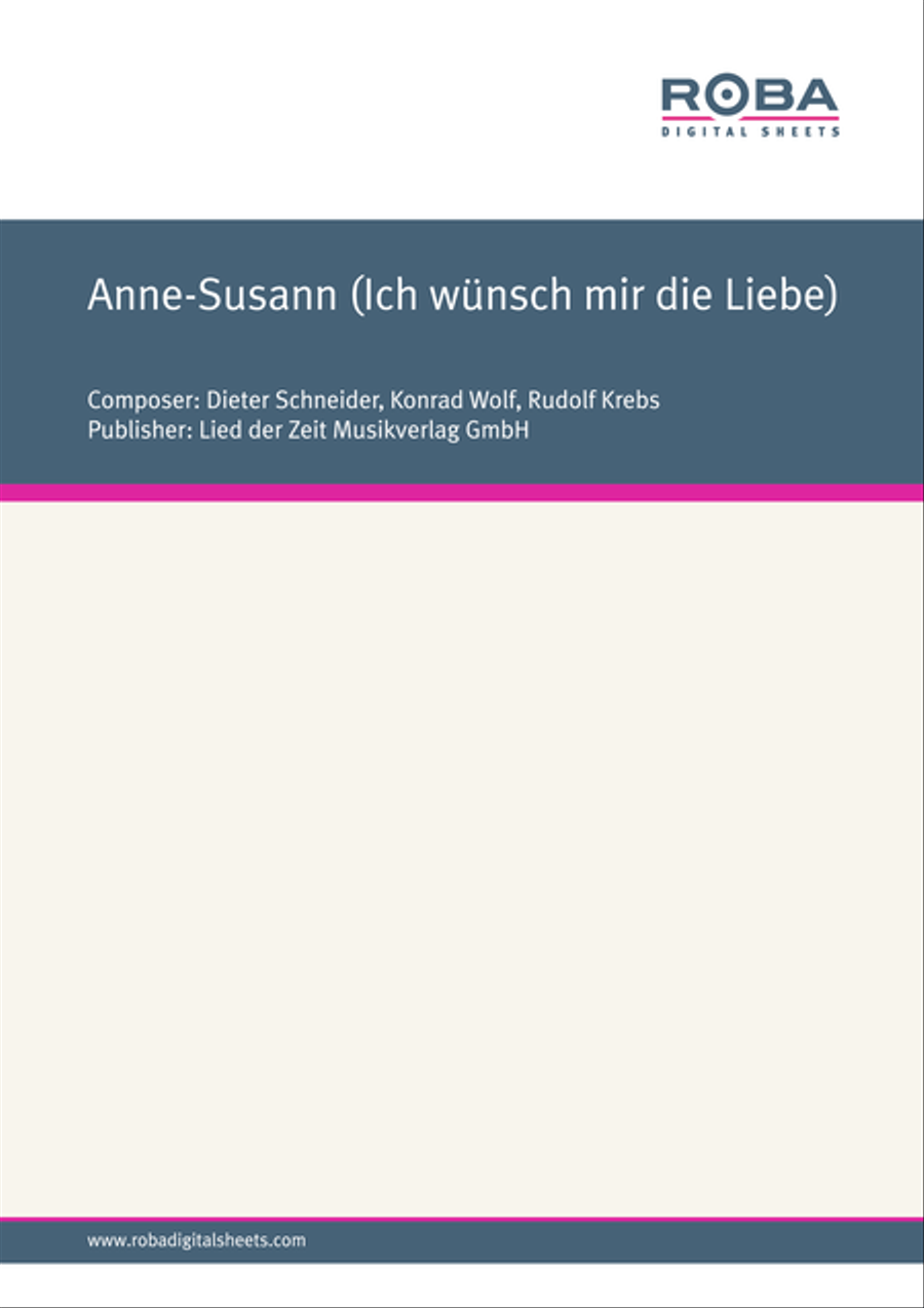 Anne-Susann (Ich wunsch mir die Liebe) Piano, Vocal, Guitar scores gallery preview page 1