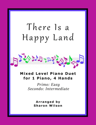 Book cover for There Is a Happy Land (Easy Piano Duet; 1 Piano, 4-Hands)