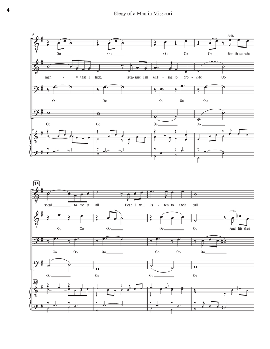 Elegy of a Man in Missouri TTBB scores gallery preview page 4