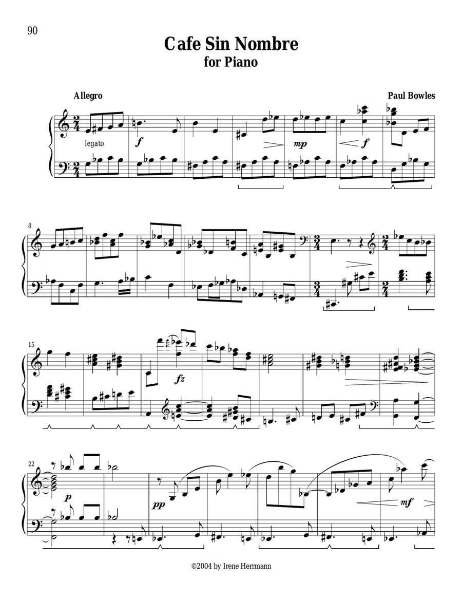 Cafe sin Nombre Piano Solo scores gallery preview page 1