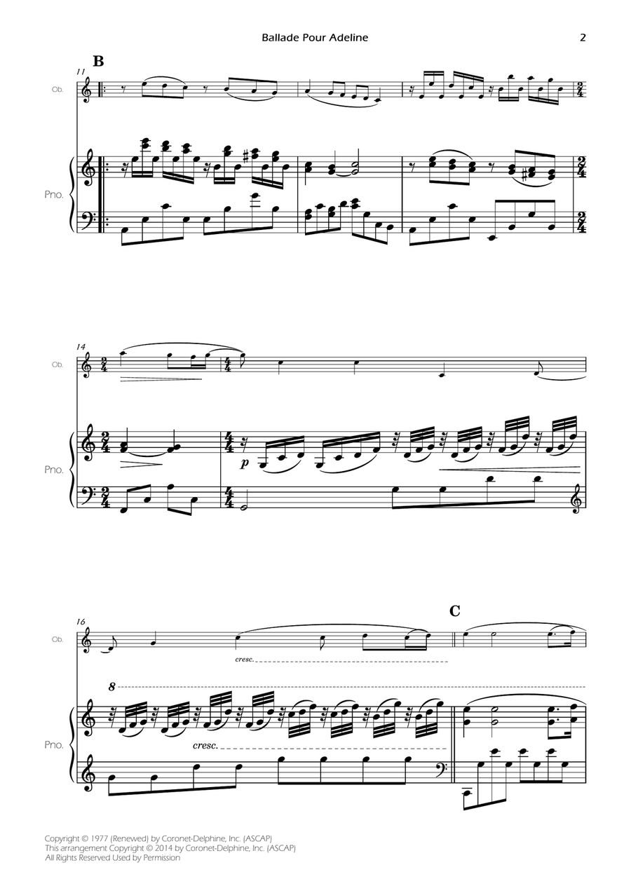 Ballade Pour Adeline Piano scores gallery preview page 4