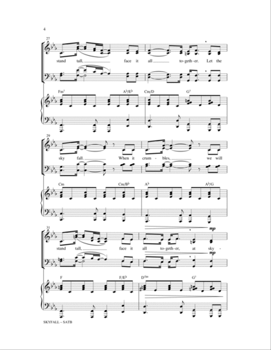 Skyfall (arr. Paul Langford) 4-Part scores gallery preview page 4