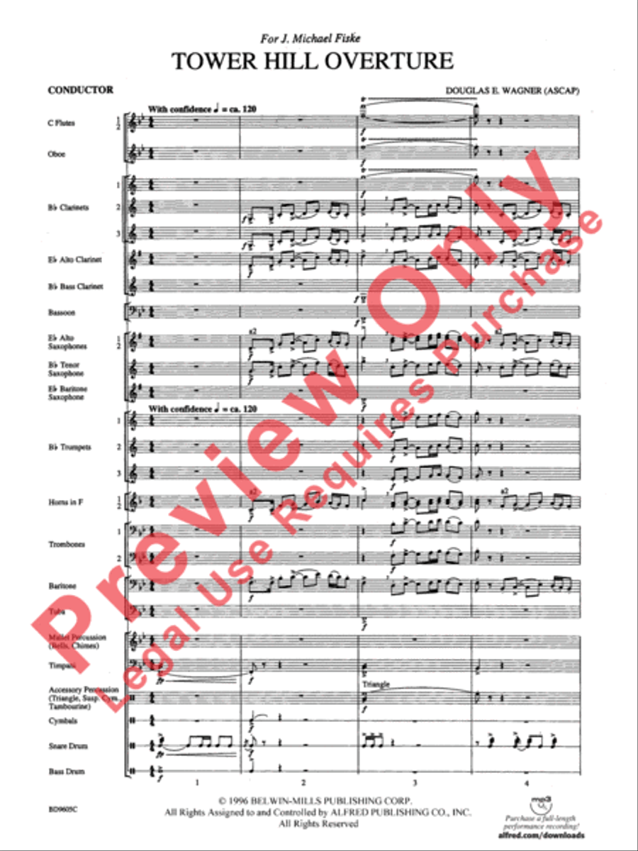 Tower Hill Overture Concert Band scores gallery preview page 4