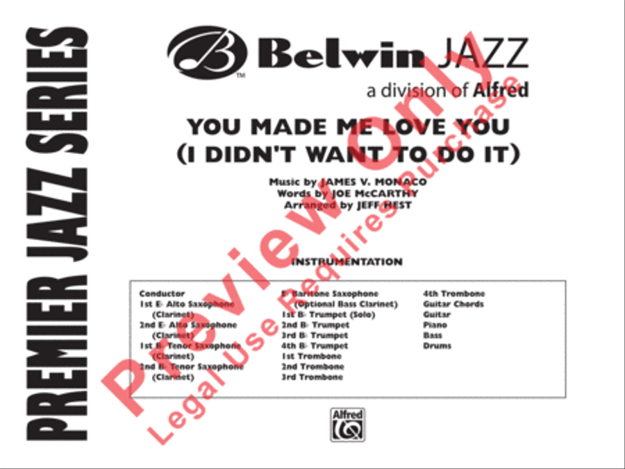 You Made Me Love You (I Didn't Want to Do It) Jazz Ensemble scores gallery preview page 2
