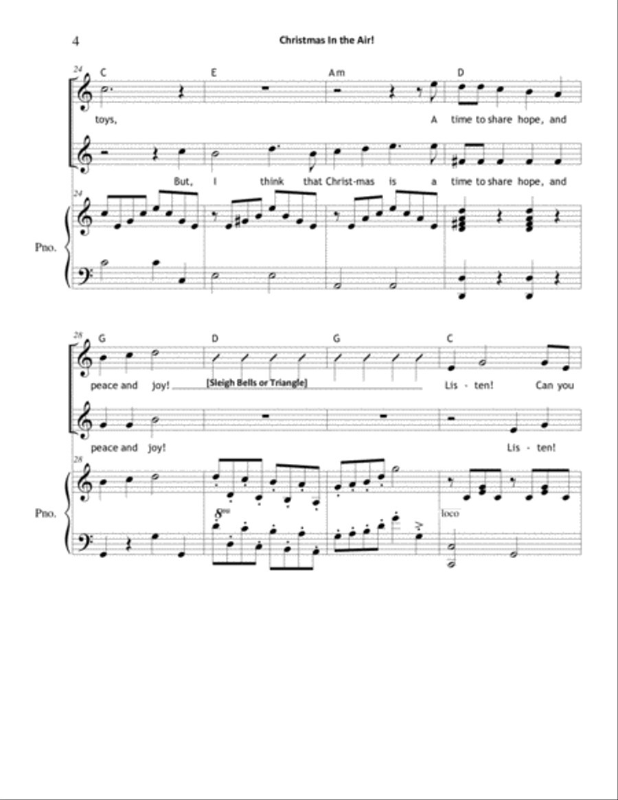 Christmas In the Air! (Unison/2-Part) SA scores gallery preview page 4