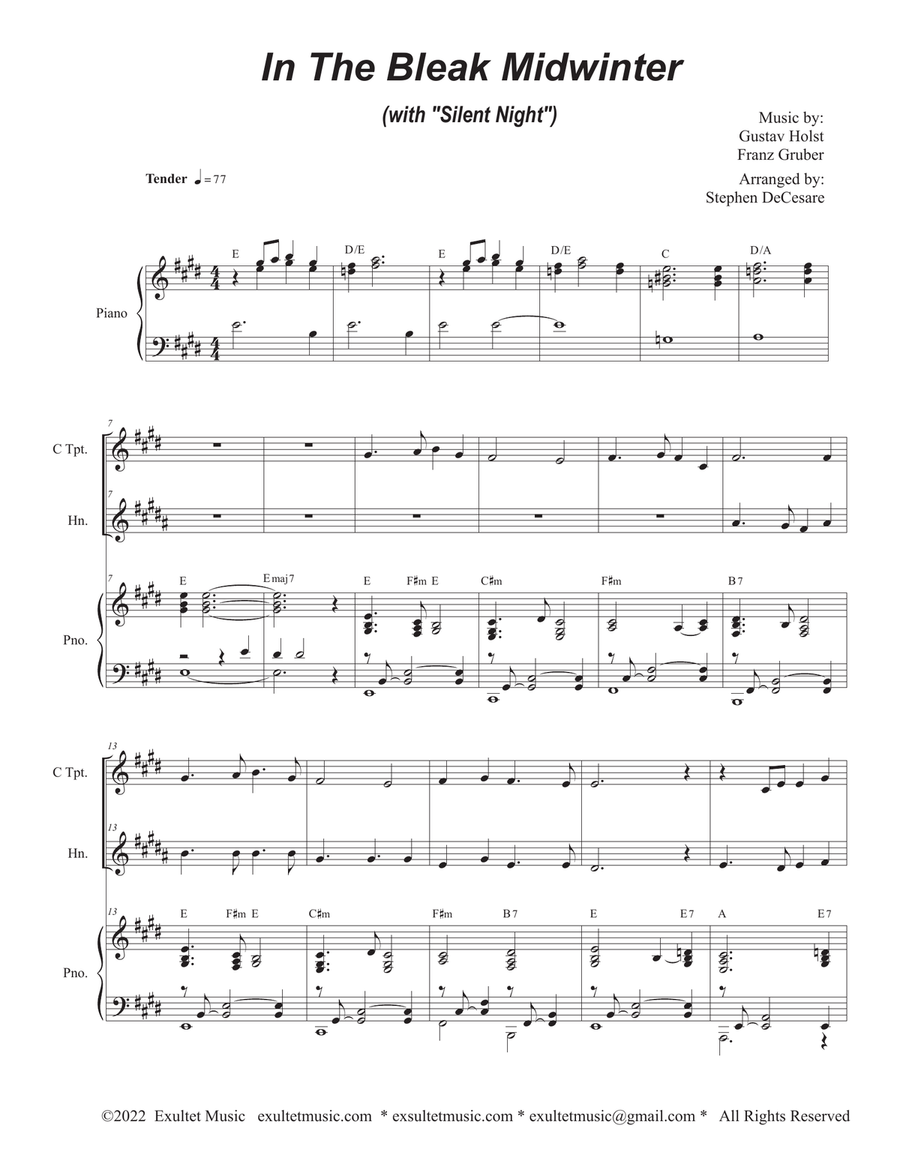In The Bleak Midwinter (with "Silent Night") (Duet for C-Trumpet and French Horn)