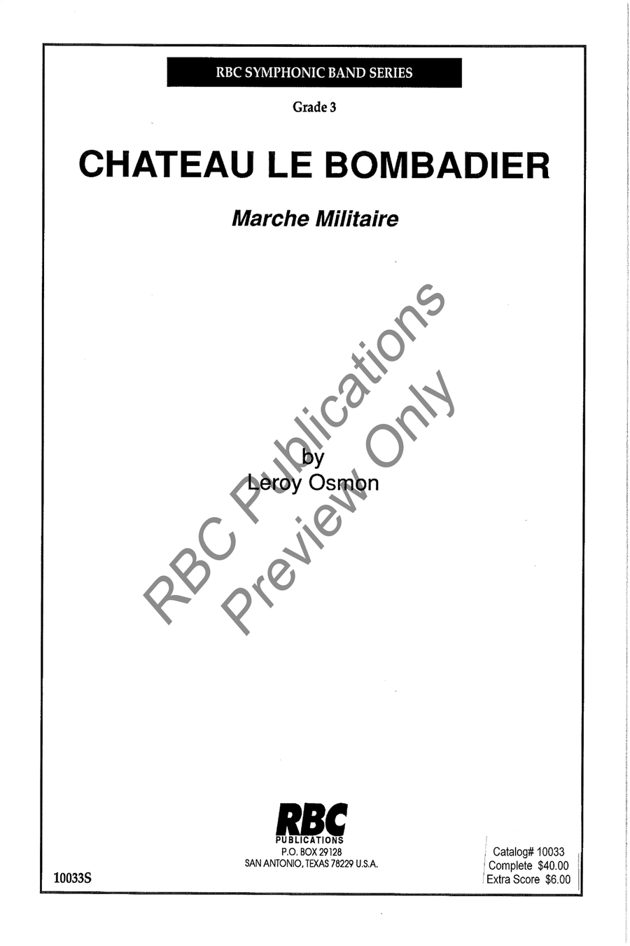 Chateau Le Bombadier (Score) Concert Band scores gallery preview page 2