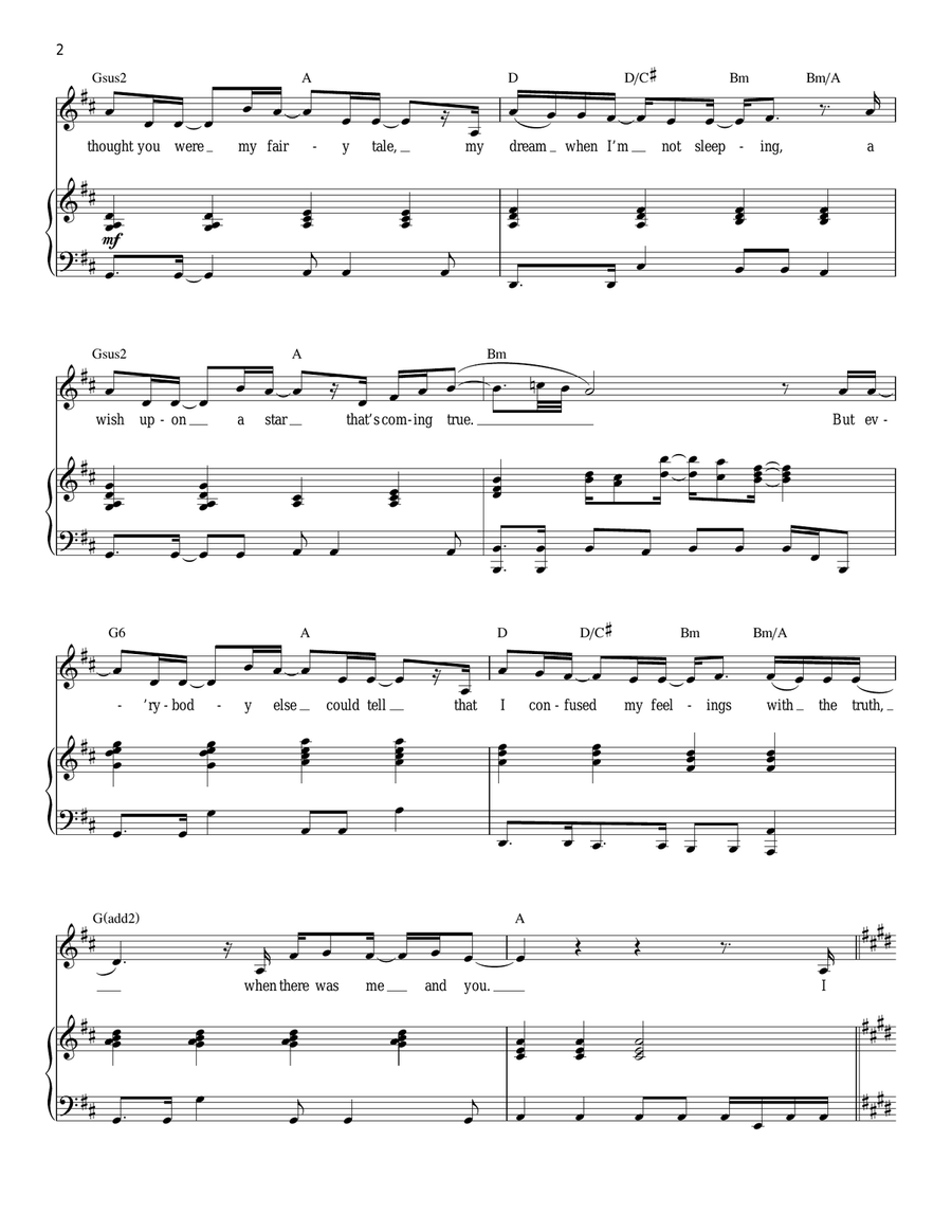 When There Was Me And You Piano, Vocal scores gallery preview page 2