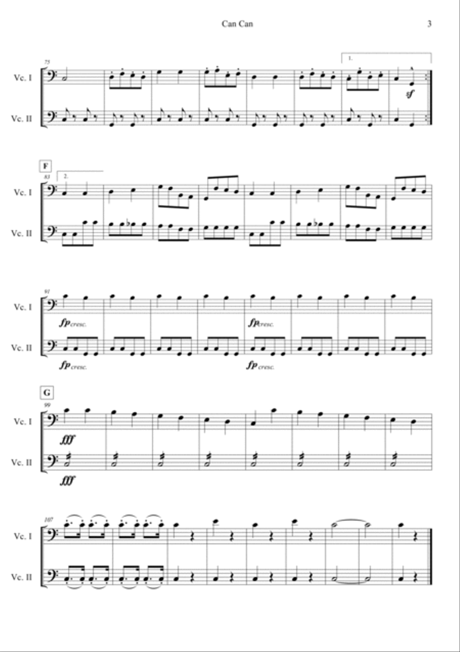 Can Can (from Orpheus in the Underworld) String Duet scores gallery preview page 3