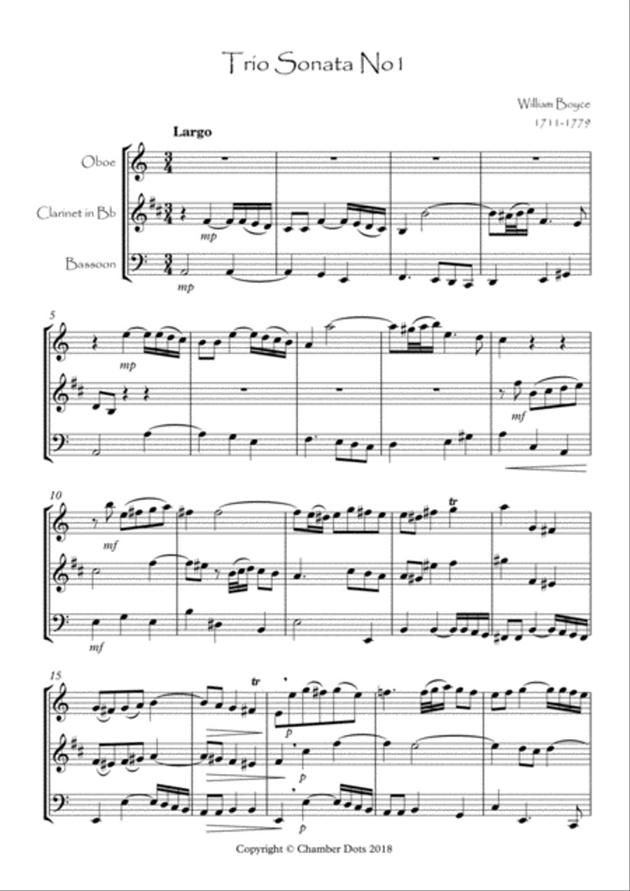 Trio Sonata No1 Woodwind Trio scores gallery preview page 2