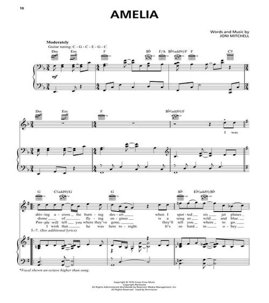 The Joni Mitchell Sheet Music Collection Piano, Vocal, Guitar scores gallery preview page 5