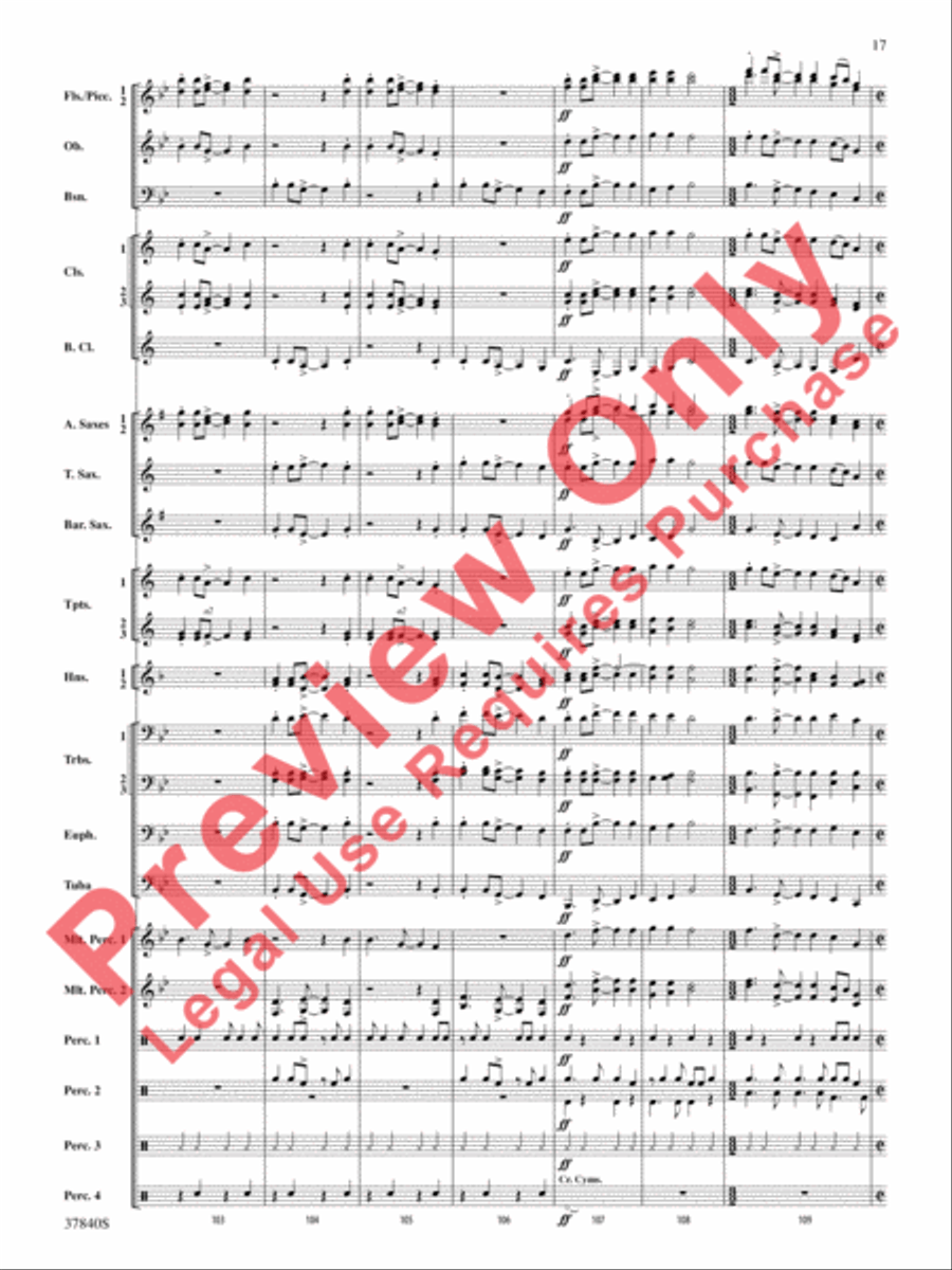 African Dreams African Dreams Concert Band scores gallery preview page 18
