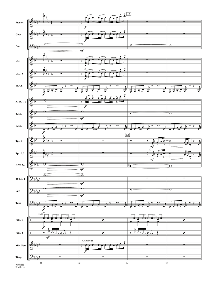 Thriller - Full Score Thriller - Full Score Concert Band scores gallery preview page 3