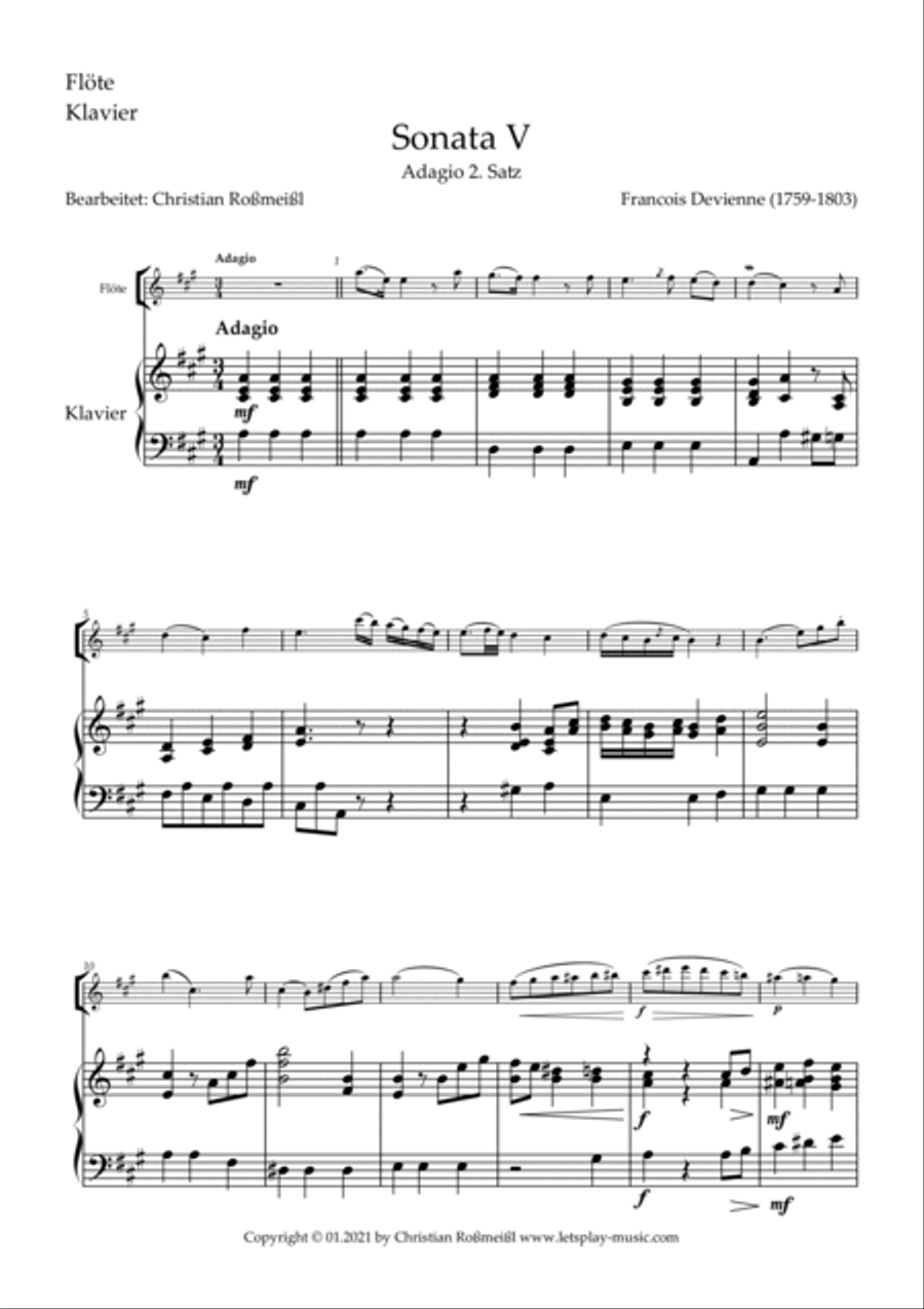 Sonata V Part 2 for Flute Flute Solo scores gallery preview page 2