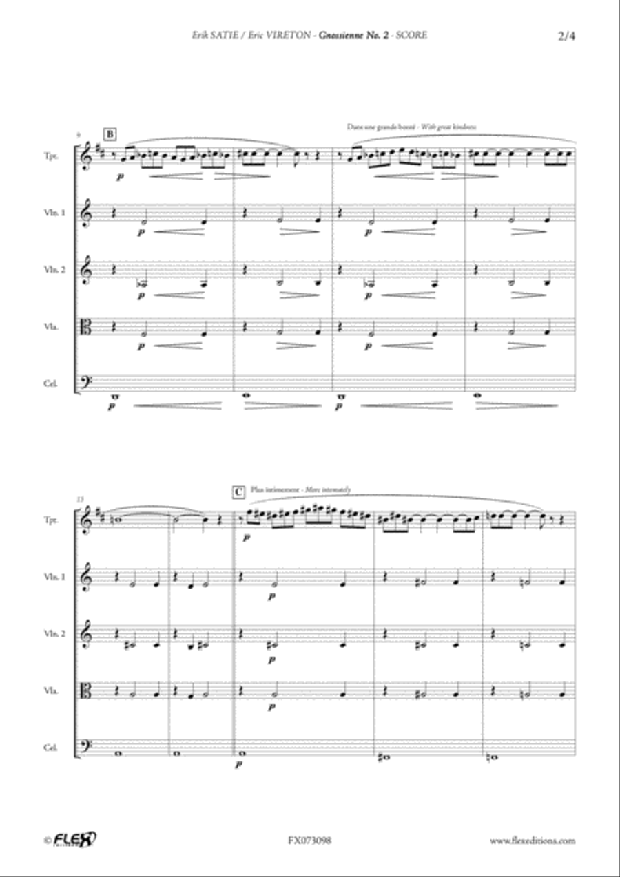 Gnossienne No. 2 Trumpet scores gallery preview page 3