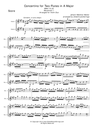 Molter, J. - Concertino (Mvt. 1) for Two Violins