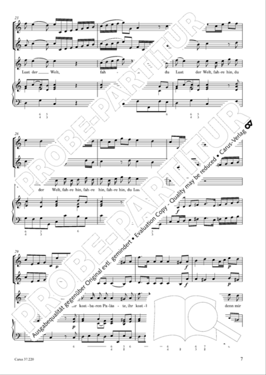 Fahre hin, du Lust der Welt Tenor Voice scores gallery preview page 9
