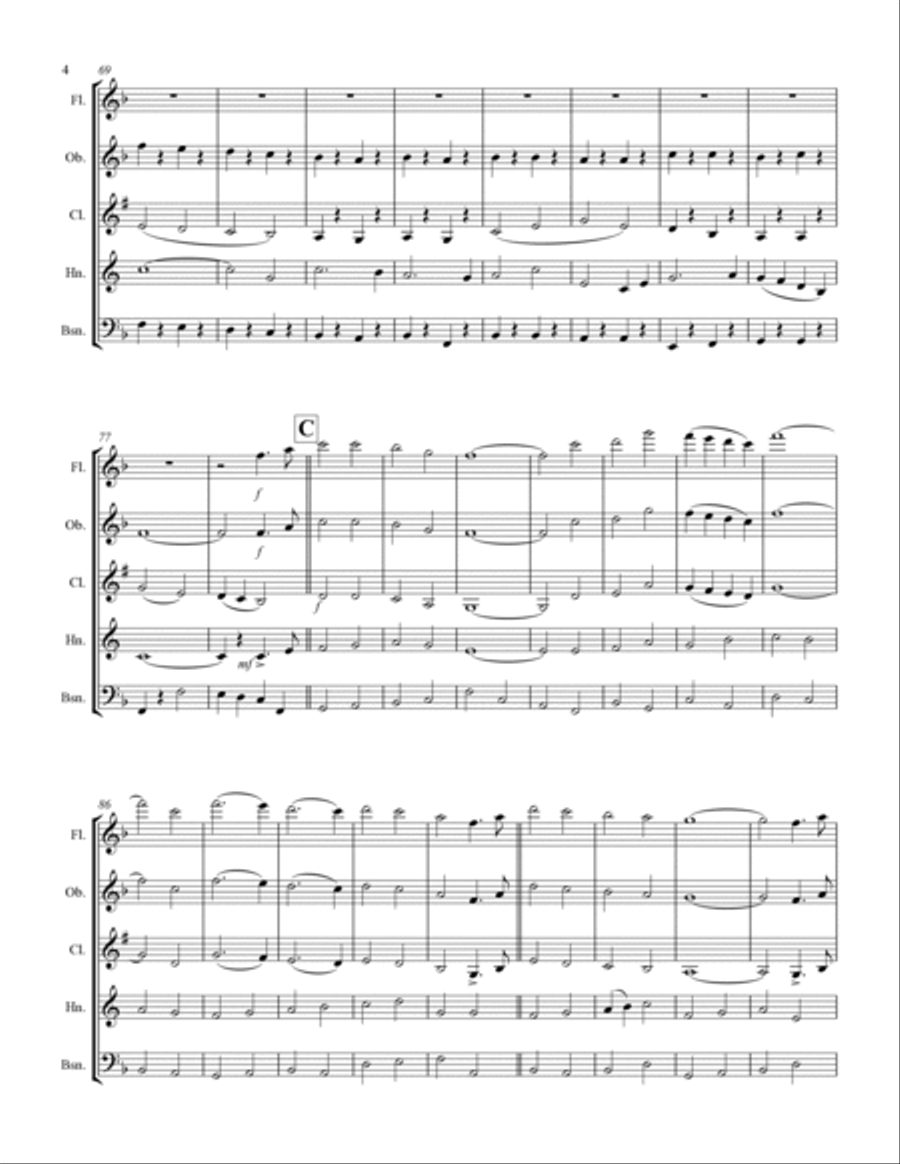 Holst - Second Suite for Military Band in F (for Woodwind Quintet) Woodwind Quintet scores gallery preview page 5