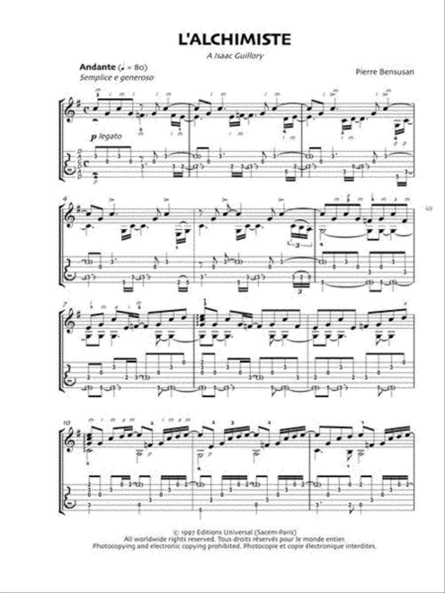 Pierre Bensusan Guitar Collection Guitar Tablature scores gallery preview page 7