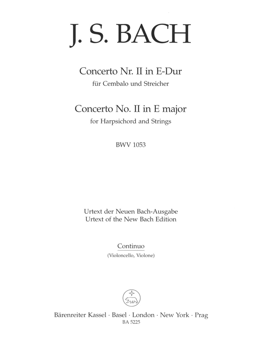 Concerto for Harpsichord and Strings No. 2 E major BWV 1053 Double Bass scores gallery preview page 1