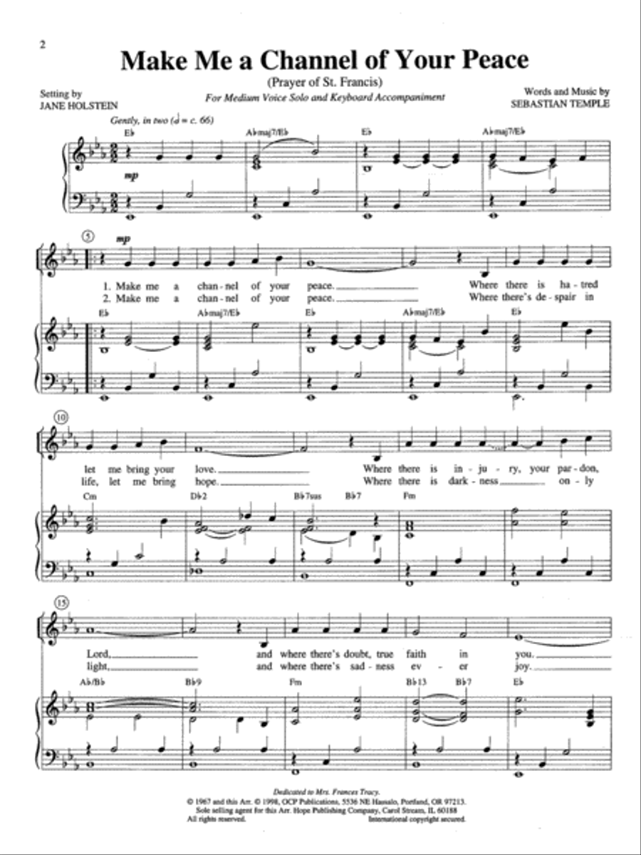 Make Me a Channel or Your Peace Voice scores gallery preview page 2