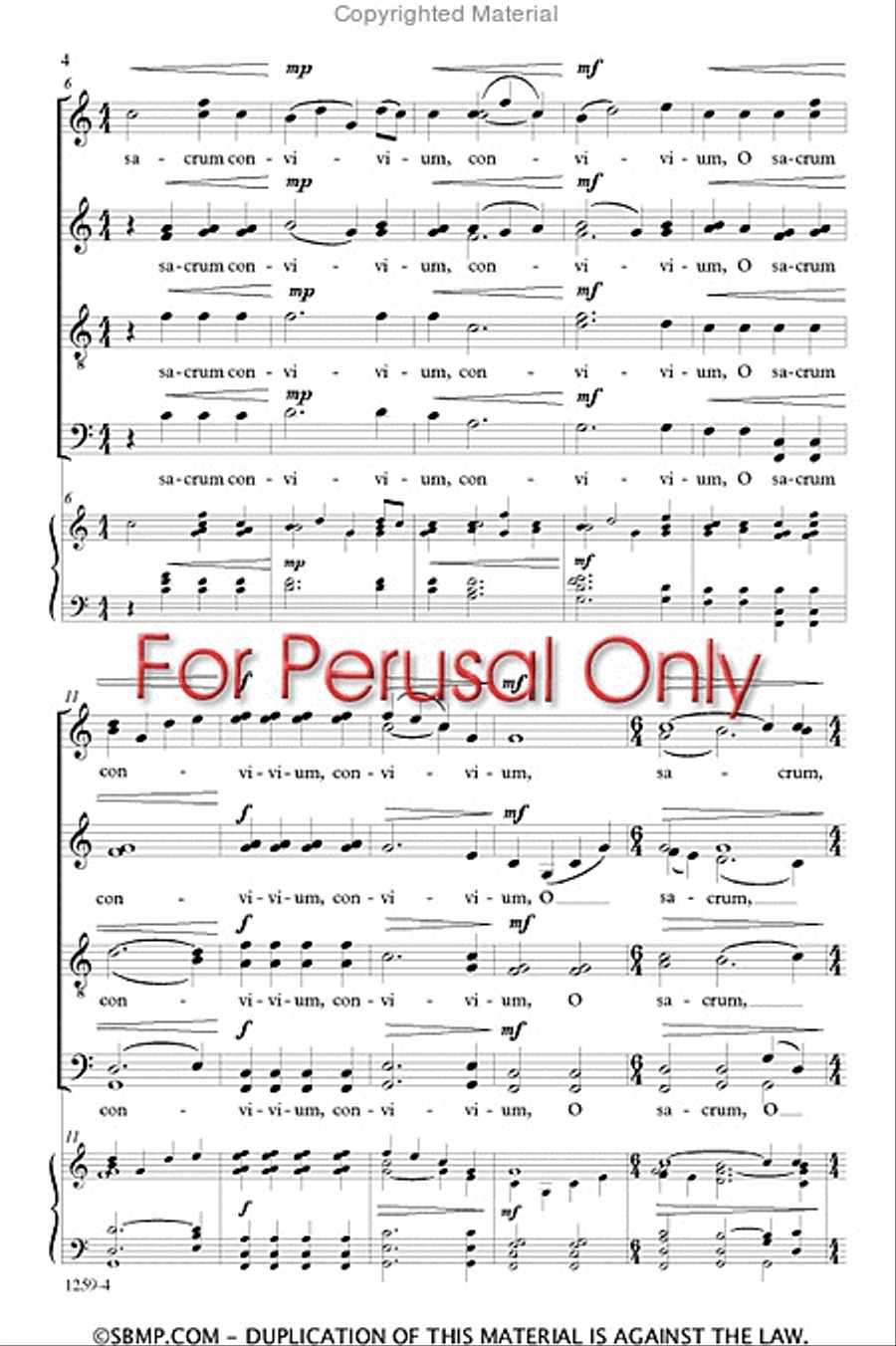 O sacrum convivium - SATB divisi a cappella Octavo Divisi scores gallery preview page 3