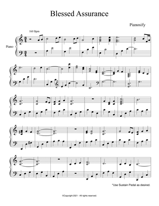PIANO - Blessed Assurance, Jesus is Mine (Piano Hymns Sheet Music PDF)