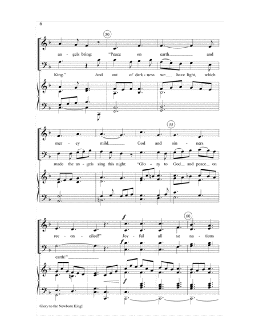 Glory to the Newborn King! 4-Part scores gallery preview page 6