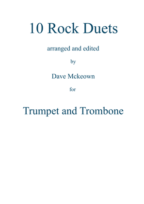 Book cover for 10 Rock Duets for Trumpet and Trombone