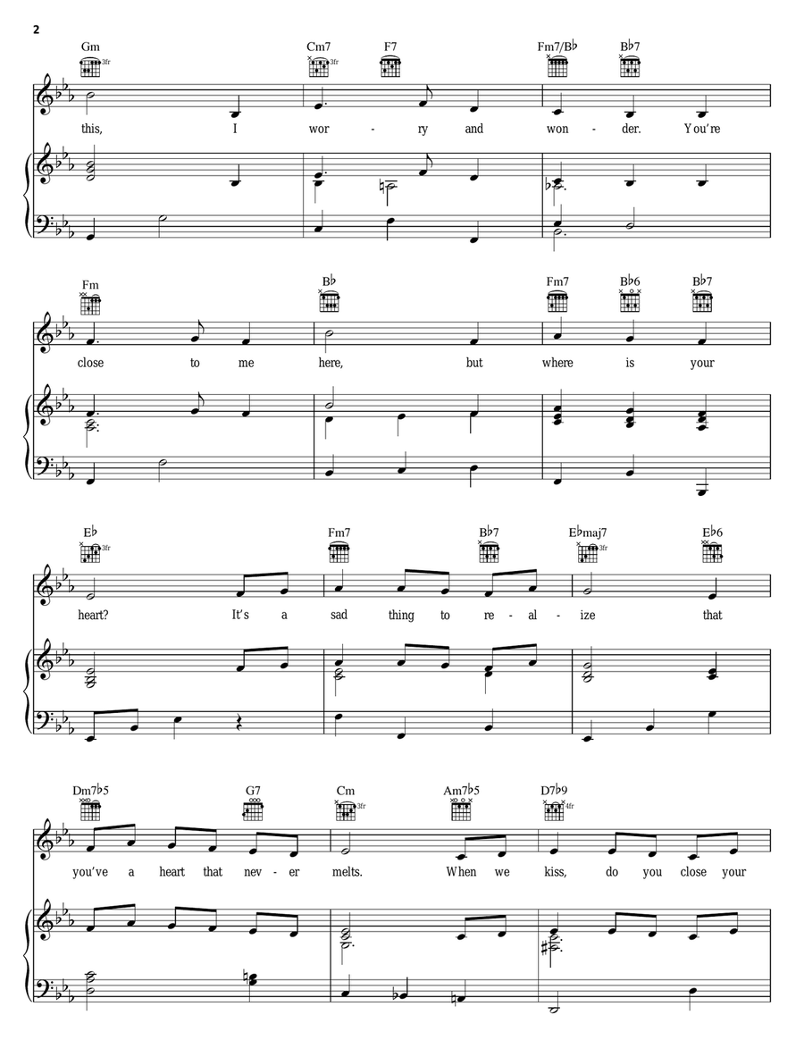 Where Is Your Heart (The Song From Moulin Rouge) Piano, Vocal, Guitar scores gallery preview page 2