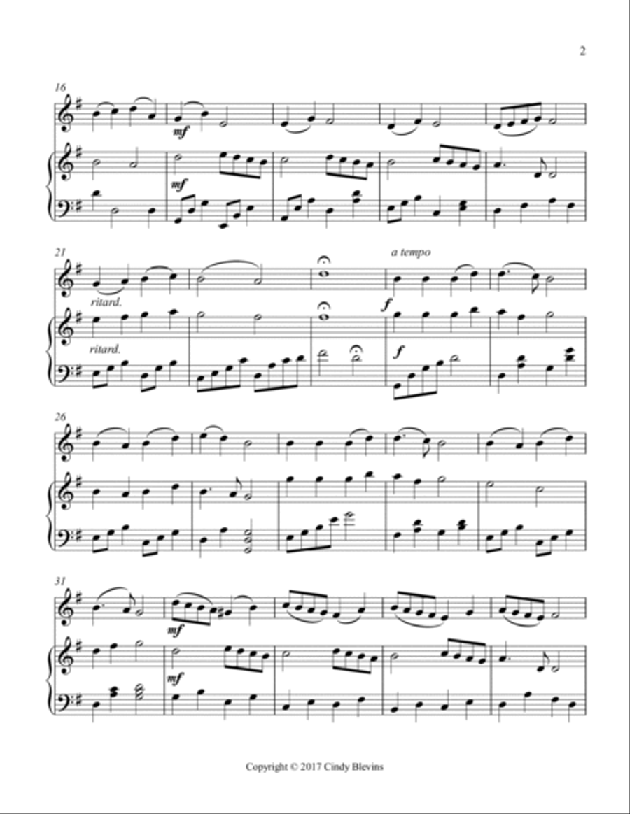 Angels We Have Heard On High, for Harp and Violin String Duet scores gallery preview page 3