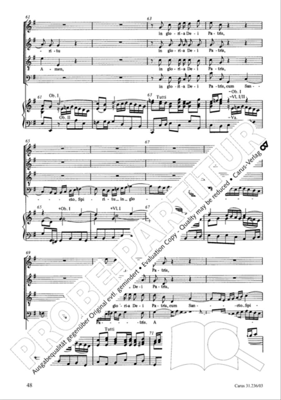 Mass in G Major 4-Part scores gallery preview page 49