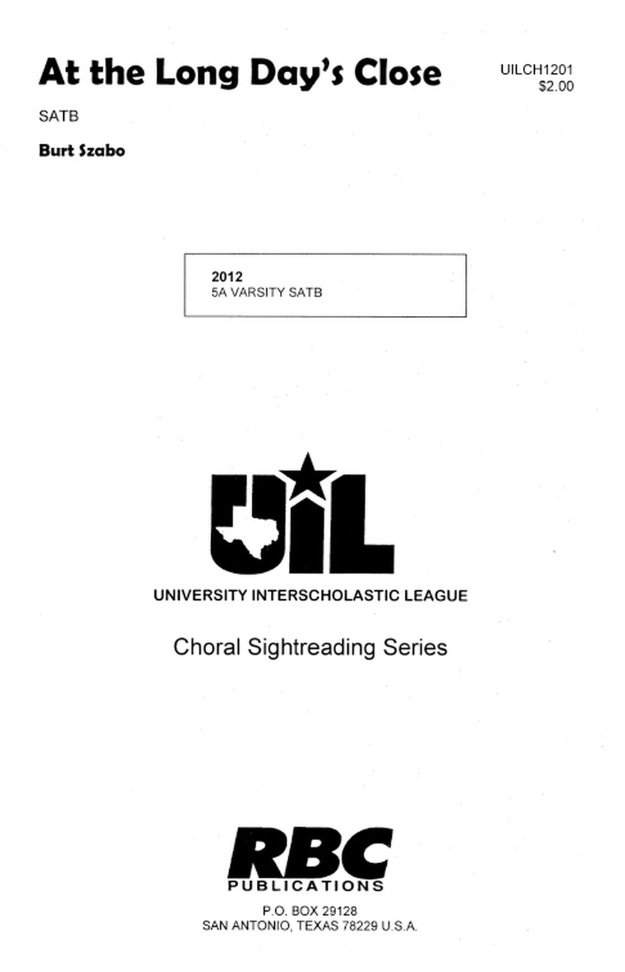 At The Long Day's Close (SATB) 4-Part scores gallery preview page 1