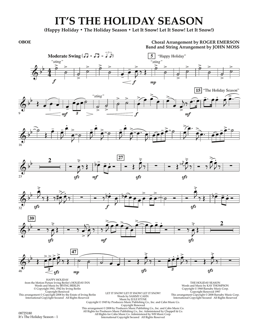 It's The Holiday Season - Oboe Concert Band scores gallery preview page 1