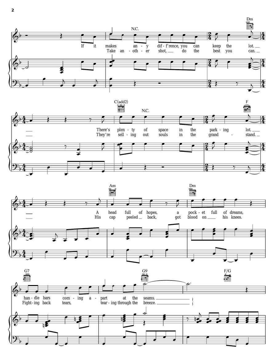 Johnny America Piano, Vocal, Guitar scores gallery preview page 2